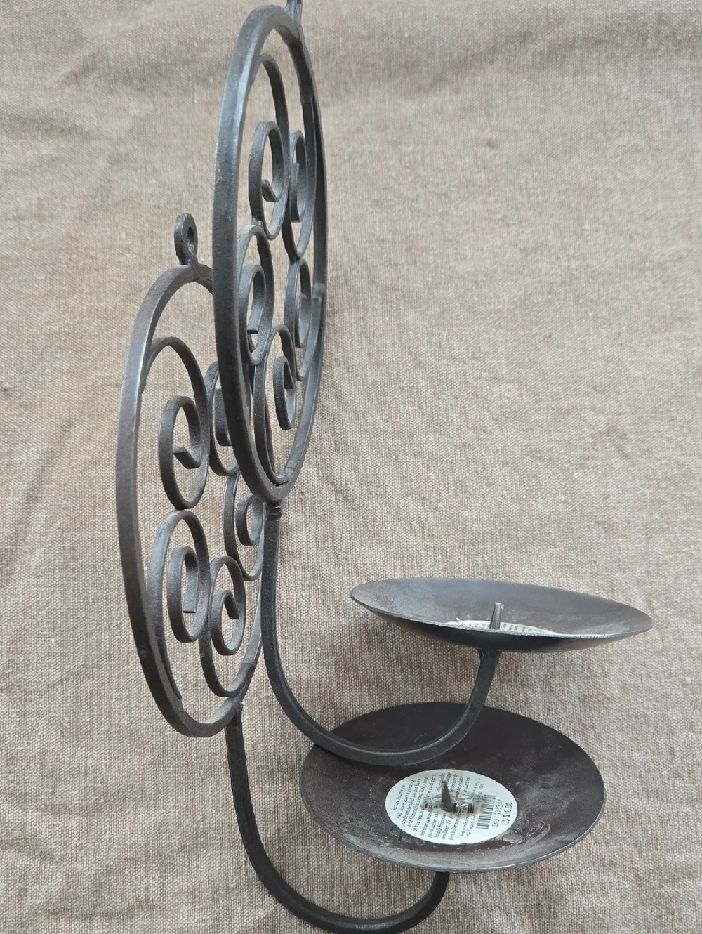 Decorative Metal Wall Sconce Pair in Bronze